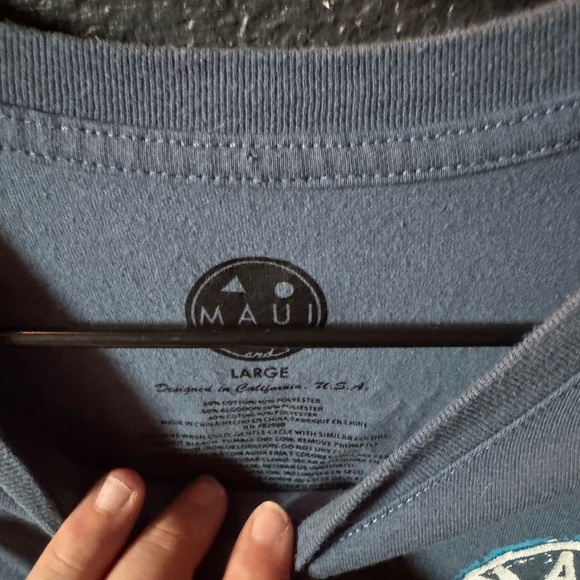 Maui And Sons Blue Short Sleeve Tee with Crew Neck - Picture 3 of 5